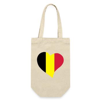Belgische Herz - Geschenkbeutel für Flaschen - Natur - Vorne