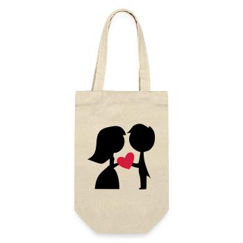 Lustige Geschenke zur Hochzeit - Geschenkbeutel für Flaschen - Natur - Vorne