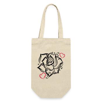 Rose coeur amour fleur fleur romantique - Sac à bouteille - nature - Devant