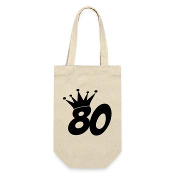 80 / geburtstag / Sport / birthday / achtzig - Geschenkbeutel für Flaschen - Natur - Vorne