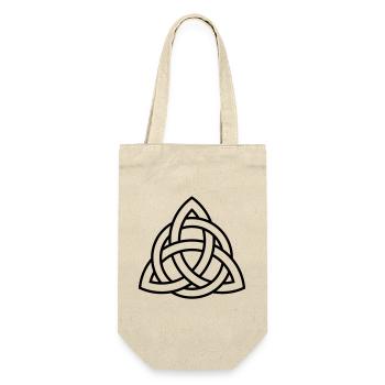 Keltisches Triqueta oder Triquetra-Symbol WEISS - Geschenkbeutel für Flaschen - Natur - Vorne