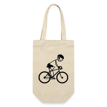 Young or man on bike - Gift Bag for Bottles - nature - Front