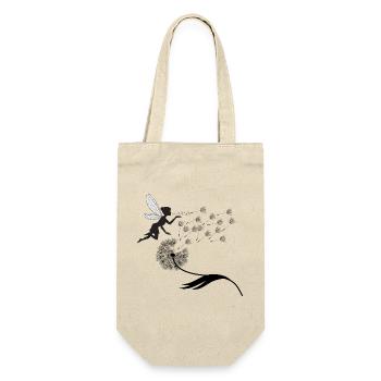 Feenflug-Silhouette mit Staub - Geschenkbeutel für Flaschen - Natur - Vorne