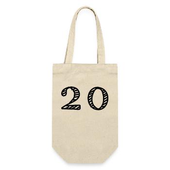 20 ANS. 20e ANNIVERSAIRE. ANNIVERSAIRE 20 ANS. 20 - Sac à bouteille - nature - Devant