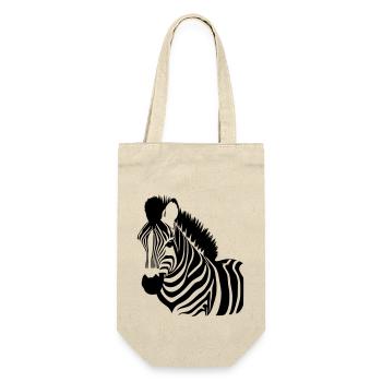 Fun Zebra Cartoon Natur Tier Safari Vektor 3 - Geschenkbeutel für Flaschen - Natur - Vorne