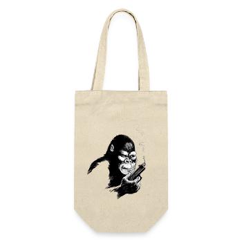 monkey - Geschenkbeutel für Flaschen - Natur - Vorne