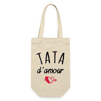 tata d amour / cadeau tata - Sac à bouteille - nature - Devant