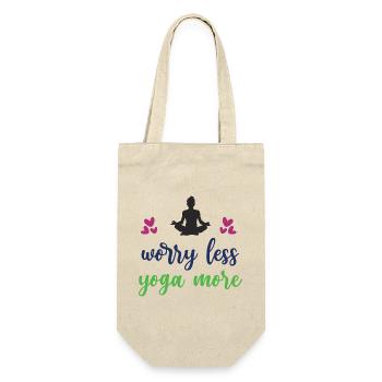 Worry Less Yoga More - Gift Bag for Bottles - nature - Front