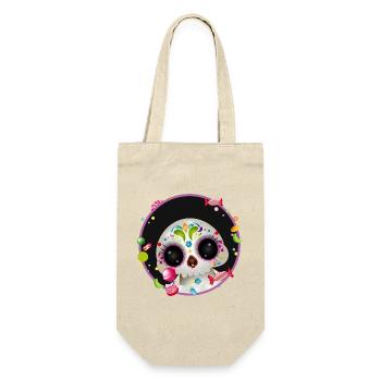 Cute Sugar Skull in candy frame - Gift Bag for Bottles - nature - Front