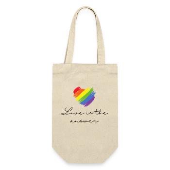 Love is the answer - Geschenkbeutel für Flaschen - Natur - Vorne