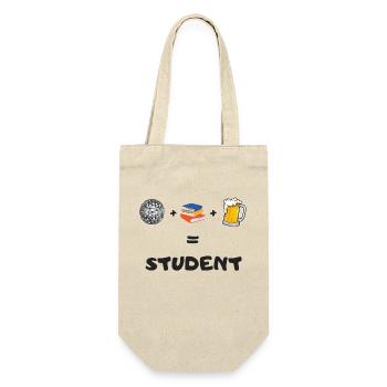 Student Life: Beer, Partying, Books - Gift Bag for Bottles - nature - Front