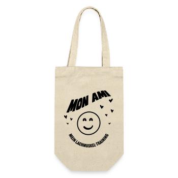 Mon ami mein Lachmuskel Training | Freund Design - Geschenkbeutel für Flaschen - Natur - Vorne