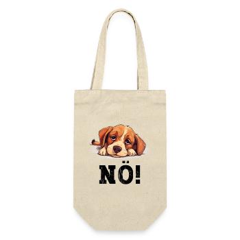 Hund Nö Einfach Nö No Nein Hündchen Lustig Spruch - Geschenkbeutel für Flaschen - Natur - Vorne