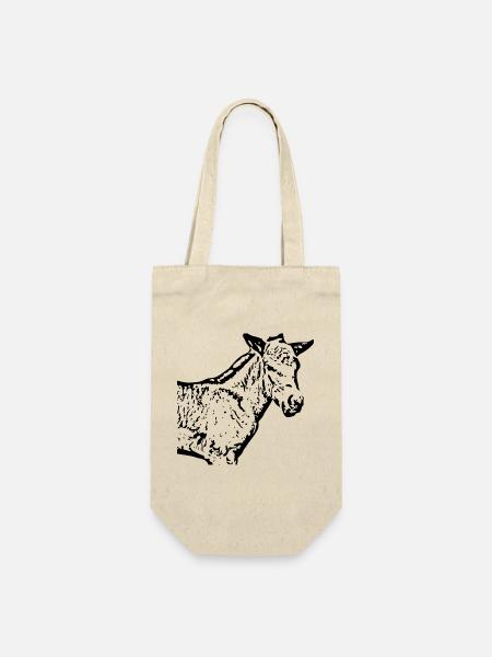 Pferde T-shirt Geschenk Reiter  - Geschenkbeutel für Flaschen - Natur