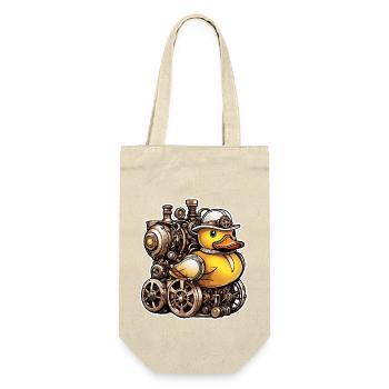 Gummiente / Badeente / Wasser / Badewanne - Geschenkbeutel für Flaschen - Natur - Vorne