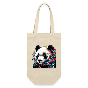 Panda - Geschenkbeutel für Flaschen - Natur - Vorne