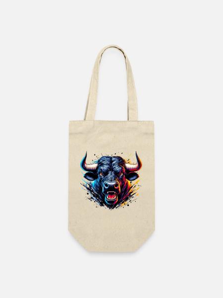 Stier - Geschenkbeutel für Flaschen - Natur