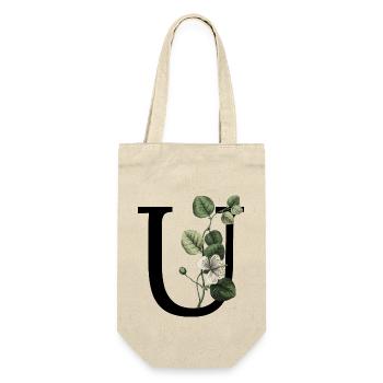 Buchstabe U Grün Botanisch - Geschenkbeutel für Flaschen - Natur - Vorne