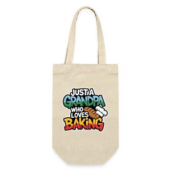 Grandpa is a baker, our grandpa likes to bake - Gift Bag for Bottles - nature - Front
