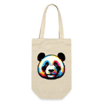 Panda - Geschenkbeutel für Flaschen - Natur - Vorne