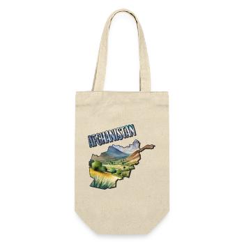 Watercolor Map of Afghanistan - Gift Bag for Bottles - nature - Front