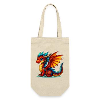 Drache - Geschenkbeutel für Flaschen - Natur - Vorne