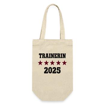 Trainerin Beruf Trainer Ausbildung Lizenz 2025 - Geschenkbeutel für Flaschen - Natur - Vorne