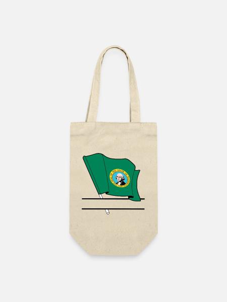 Flagge Washington Text Banner - Geschenkbeutel für Flaschen - Natur