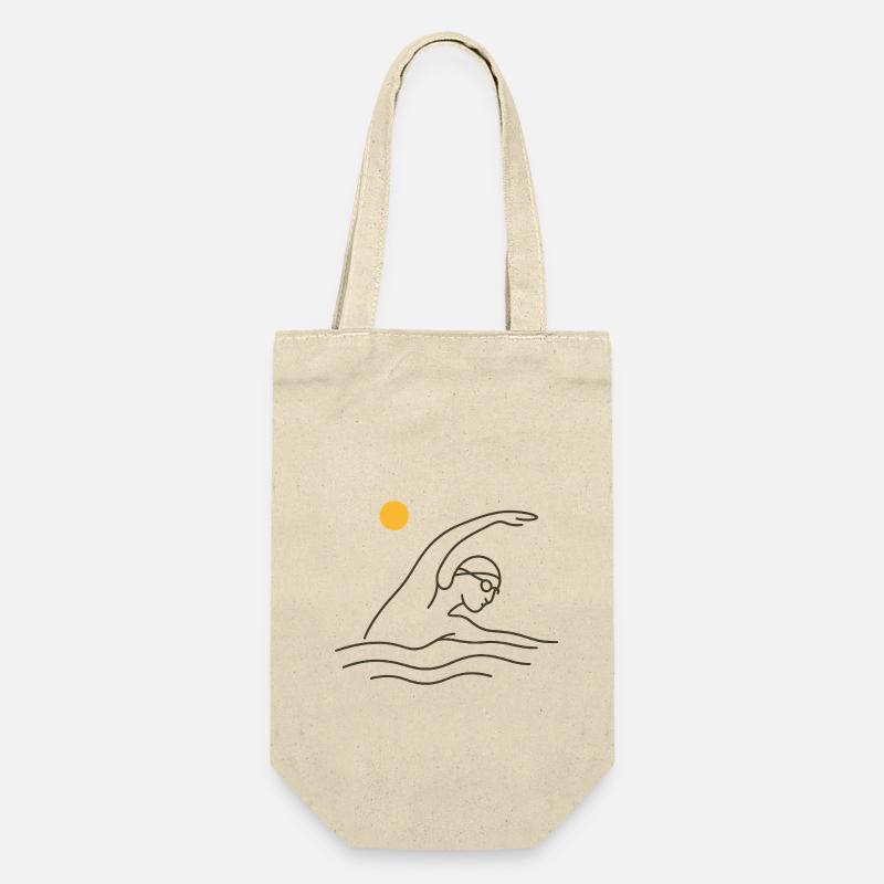 Schwimmen - Geschenkbeutel für Flaschen - Natur