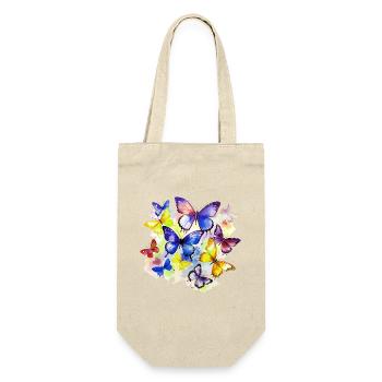 Schmetterling Bunt Farbenfroh Schön Kunst Natur - Geschenkbeutel für Flaschen - Natur - Vorne