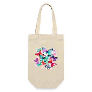 Schmetterling Bunt Farbenfroh Schön Kunst Natur - Geschenkbeutel für Flaschen - Natur - Vorne