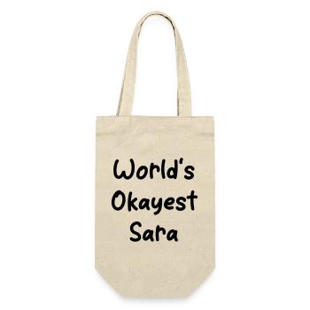 World's okayest Sara - Gift Bag for Bottles - nature - Front