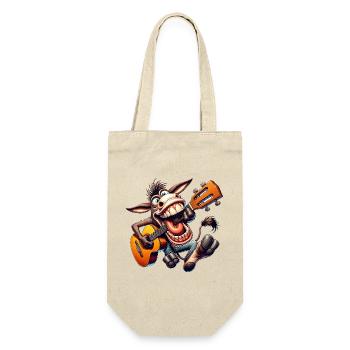 Drôle d’âne avec guitare musicien de dessin animé - Sac à bouteille - nature - Devant