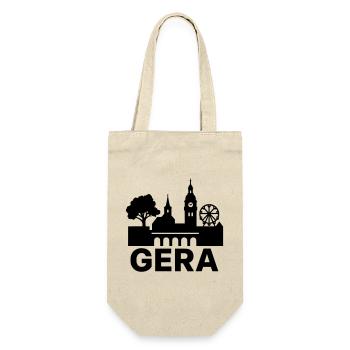 Gera Stadt Wahrzeichen Silhouette - Geschenkbeutel für Flaschen - Natur - Vorne