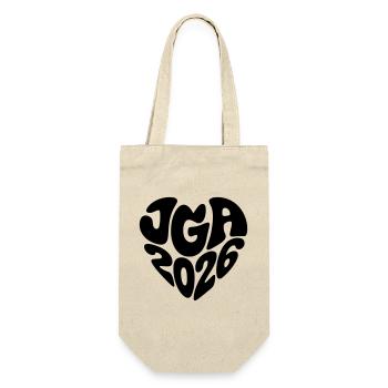 Jga 2026 Herz Form Herzform - Geschenkbeutel für Flaschen - Natur - Vorne