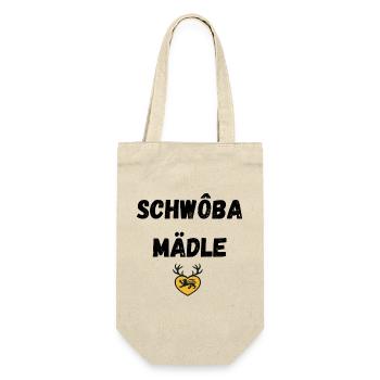 Schwoba Mädle Schwäbisch - Geschenkbeutel für Flaschen - Natur - Vorne