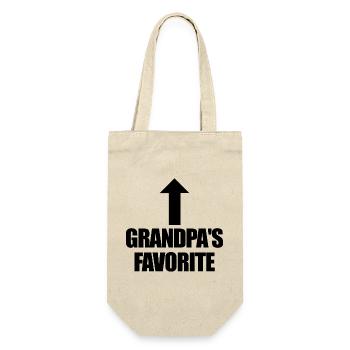 Petit-enfant préféré Lustig Je suis le préféré de Papy - Sac à bouteille - nature - Devant