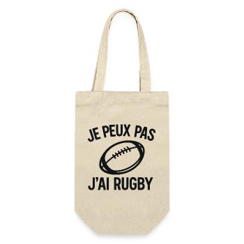 Je peux pas j'ai rugby - Sac à bouteille - nature - Devant