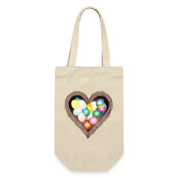 Nid de Pâques en forme de cœur avec des œufs colorés - Sac à bouteille - nature - Devant