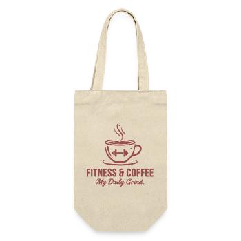 Fitness & Coffee – My Daily Grind - Gift Bag for Bottles - nature - Front