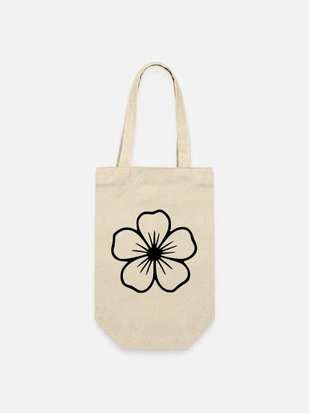 Hibiskus Blume schwarz Blume Hibiscus Hawaii Blüte - Geschenkbeutel für Flaschen - Natur