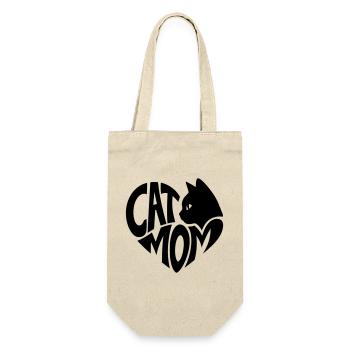 Cat Mom, Cat Mom Heart with Black Cat - Gift Bag for Bottles - nature - Front