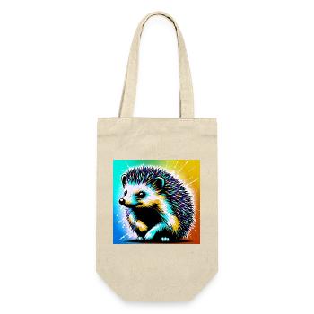 Igel - Geschenkbeutel für Flaschen - Natur - Vorne