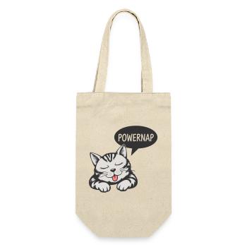 Powernap Cat - Sleeping Motif - Gift Bag for Bottles - nature - Front