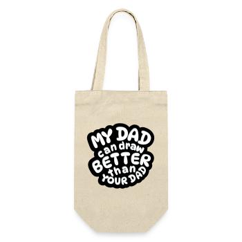 my dad can draw better than your dad  - Geschenkbeutel für Flaschen - Natur - Vorne