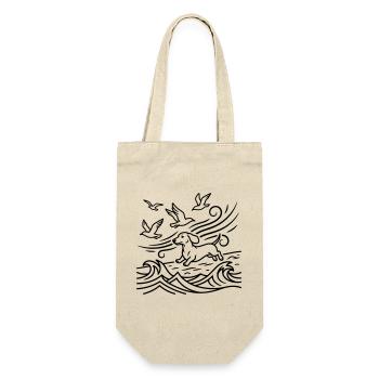 Dachshund on the beach Seagulls Waves Sea Moin - Gift Bag for Bottles - nature - Front