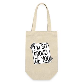 I'm So Proud Of You Heartily Encouraging Saying - Gift Bag for Bottles - nature - Front