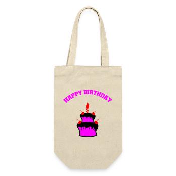 Neon Birthday Cake Sticker - Gift Bag for Bottles - nature - Front
