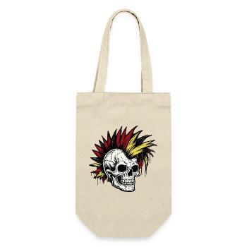 Schädel Punk Deutschland Fan schwarzrotgold - Geschenkbeutel für Flaschen - Natur - Vorne