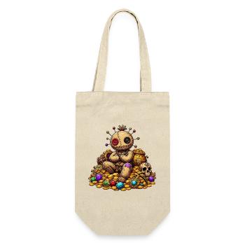 Sewn Voodoo Doll Treasure Pirate in Gold - Gift Bag for Bottles - nature - Front